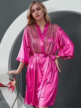 Luxurious Rhinestone Satin Custom Bridal and Bridesmaid Robe – Sparkling Elegance for Weddings