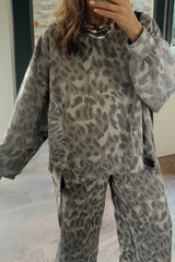 Leopard Patchwork Pullover and Drawstring Pant Set - treasures-4-u-2-day