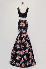 Two-Pieces Dress with Floral Print Skirt - treasures-4-u-2-day