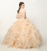 Juliet 1418 Cinderella Ball Gown Organza Ruffle Skirt Beaded Corset Bodice