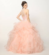Juliet 1420 Crystal Beading Layered Tulle Skirt Quinceanera Dress