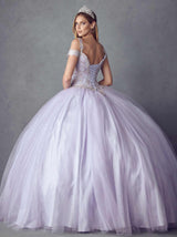 Juliet 1430 Dress Quinceanera Ball Gown Embroidered Applique Glitter Tulle