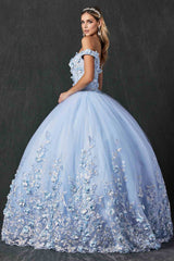 Juliet 1434 Dress Quinceanera Ball Gown 3D Floral Embroidered