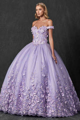 Juliet 1434 Dress Quinceanera Ball Gown 3D Floral Embroidered