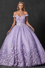 Juliet 1434 Dress Quinceanera Ball Gown 3D Floral Embroidered