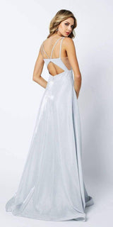 Juliet 208 Cut-Out Strappy Back Glitter Long Dress