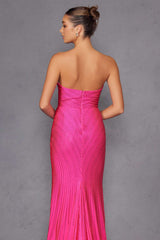 Juliet JT2472R Long Strapless Rhinestone Details Sweetheart Fitted Gown