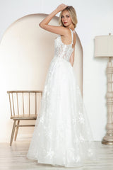 Juliet JT2495AW Long A-Line Floral Lace Bridal Gown