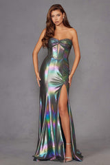 Juliet JT2579H Strapless Sweetheart Iridescent Prom Gown
