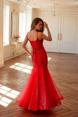 Juliet JT2883C Embellished Fitted Corset Mermaid Gown