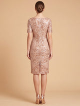 Embellished Midi Dress with Short Sleeves | 28846