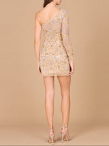 One Sleeve Cocktail Dress - OUTLET