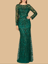 Long Sleeve Lace Gown | 29050
