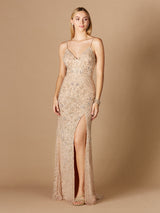 Beaded Tank Dress with Slit - OUTLET