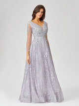 Long Sleeve Lace Ballgown