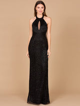 Halter Neck Dress with Keyhole