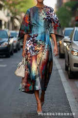 Female Creative Casual Printing Elegant Dress