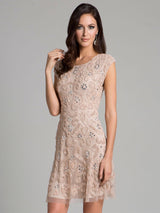 Lara 33404 - Nude Short Dress