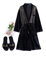 Luxurious Rhinestone Satin Custom Bridal and Bridesmaid Robe – Sparkling Elegance for Weddings