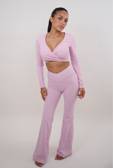 I Am Present Pink Stretch Flare Legging - treasures-4-u-2-day