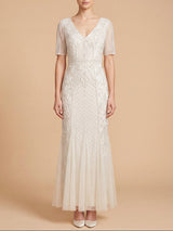 Embellished Bridal Gown with Cape Sleeves | 51221