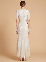 Embellished Bridal Gown with Cape Sleeves | 51221