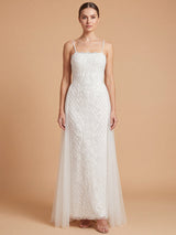 Lara Beaded Spaghetti Strap Sheath Gown | 51224