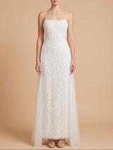 Lara Beaded Spaghetti Strap Sheath Gown | 51224