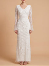 Bridal Long Sleeve Beaded Gown | 51239