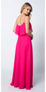Juliet 591 Long Bridesmaid Dress Ruffled Bodice