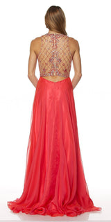 Juliet 637 Sleeveless A-Line Rhinestone Embellished Gown