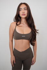 My Time Is Divine Brown Cross-Back Butter Soft Bra - treasures-4-u-2-day