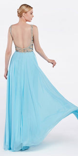Cinderella Divine 71190 Long Dress Beaded Top Open Back