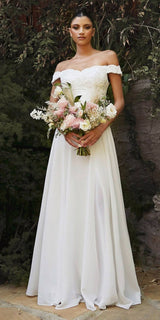 Cinderella Divine 7258W Off The Shoulder Long Gown