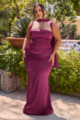 Ladivine 7437 Satin Two Piece Fitted Gown