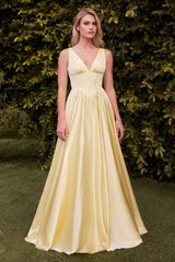Ladivine 7447 Dress A-Line Soft Satin Gown