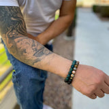 Polychrome Jasper & Lava Stone Essential Oil Diffuser Bracelet – 10mm Natural Stone | Aromatherapy Bracelet with Eucalyptus Oil