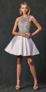 Juliet 779 Embellished Bodice Short Dress Sleeveless