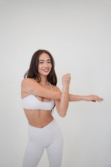 My Time Is Divine Lime White Cross-Back Butter Soft Bra