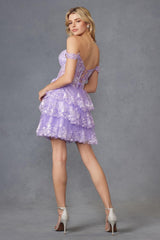 Juliet JT920K Dress Short Tulle Sequin A-Line Cocktail Dress