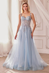 Andrea & Leo A1258 Long Embellished Tulle A-Line Ball Gown