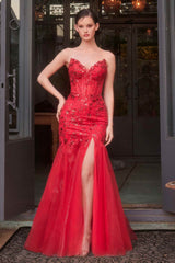 Andrea & Leo A1388 Dress Sequin Floral Mermaid Gown