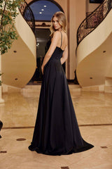 Nox Anabel A1744 Elegant Stretch Satin A-Line Evening Dress