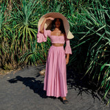 ARUM Pleated Maxi Skirt in Blush Pink - treasures-4-u-2-day
