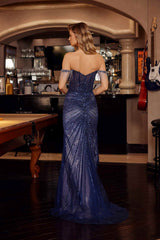 Nox Anabel C1850 Off Shoulder Fully Beaded Fitted Prom Gown