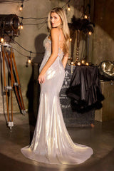 Ladivine CA115 Formal Gown Sweetheart Neck Metallic Stretch Corset