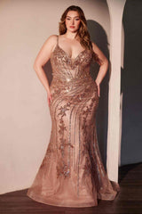 Ladivine CC0389C Dress Lace Embellished Fitted Gown