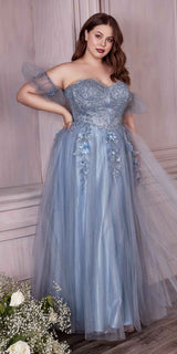 Cinderella Divine CD0191 Strapless Layered Tulle Gown
