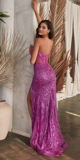 Ladivine CD0227 Long Strapless Embellished Beaded Formal Gown