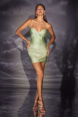 Ladivine CD2424 Fitted Sleek Silhouette Shimmering Fitted Dress